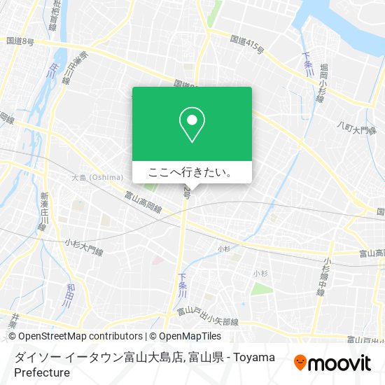 ダイソー イータウン富山大島店地図