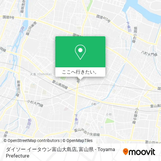 ダイソー イータウン富山大島店地図