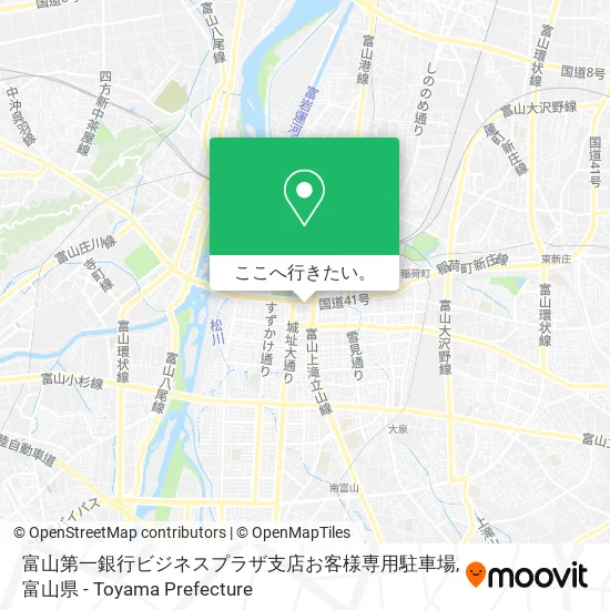 富山第一銀行ビジネスプラザ支店お客様専用駐車場地図