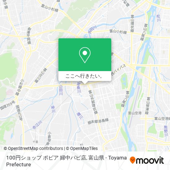 100円ショップ ポピア 婦中パピ店地図