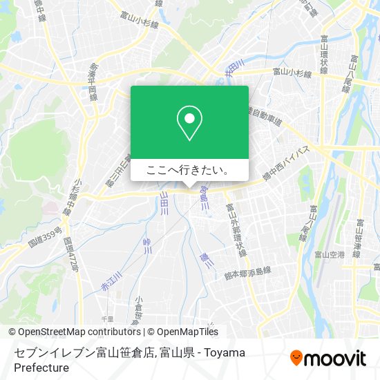 セブンイレブン富山笹倉店地図