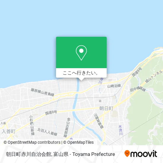 朝日町赤川自治会館地図