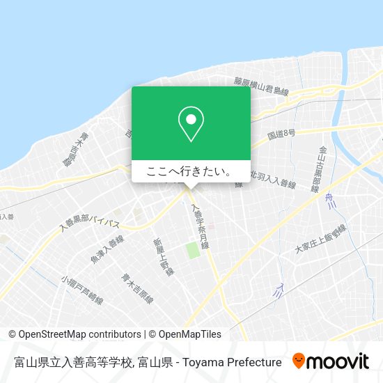 富山県立入善高等学校地図