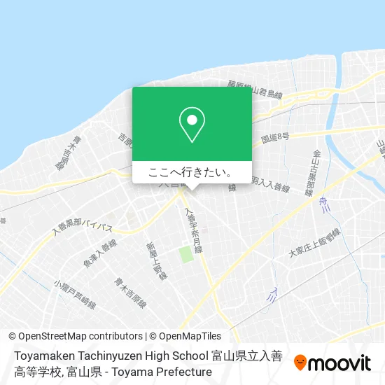 Toyamaken Tachinyuzen High School 富山県立入善高等学校地図