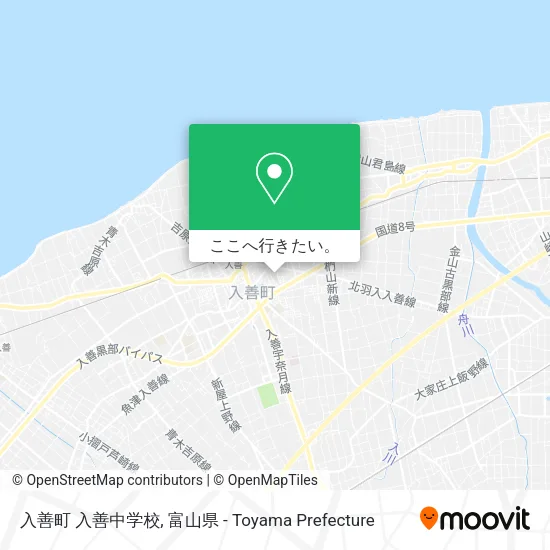 入善町 入善中学校地図