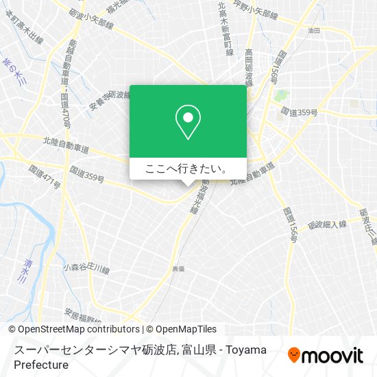 スーパーセンターシマヤ砺波店地図