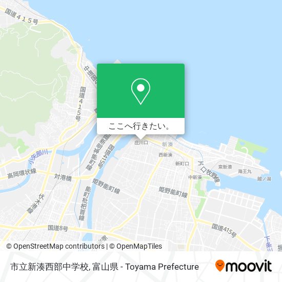 市立新湊西部中学校地図
