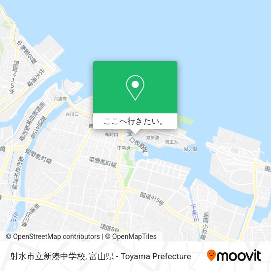 射水市立新湊中学校地図
