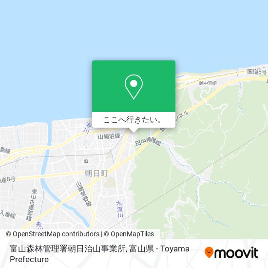 富山森林管理署朝日治山事業所地図