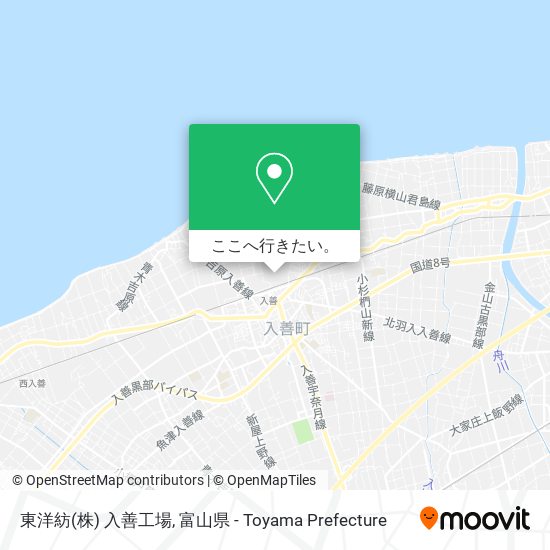 東洋紡(株) 入善工場地図