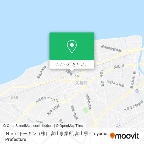 Ｎｅｃトーキン（株） 富山事業所地図