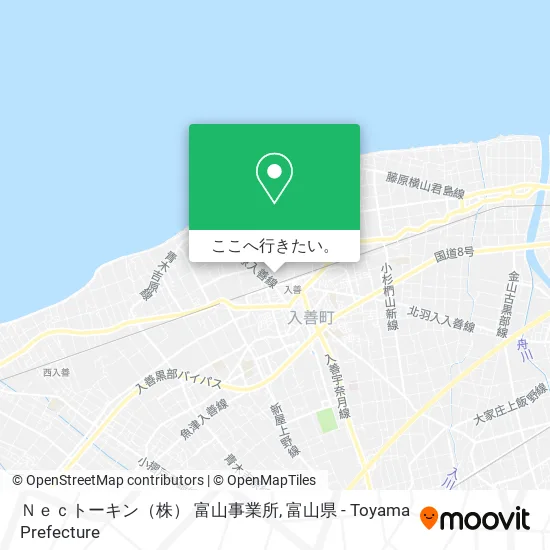 Ｎｅｃトーキン（株） 富山事業所地図