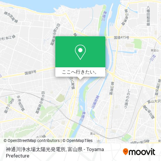 神通川浄水場太陽光発電所地図