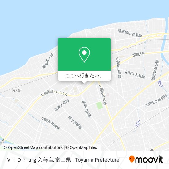 Ｖ・Ｄｒｕｇ入善店地図