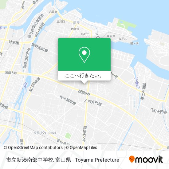 市立新湊南部中学校地図