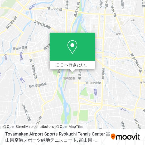 Toyamaken Airport Sports Ryokuchi Tennis Center 富山県空港スポーツ緑地テニスコート地図