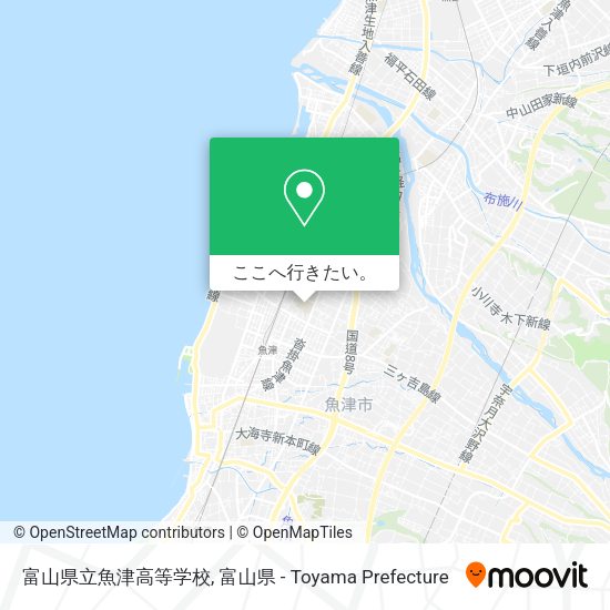 富山県立魚津高等学校地図