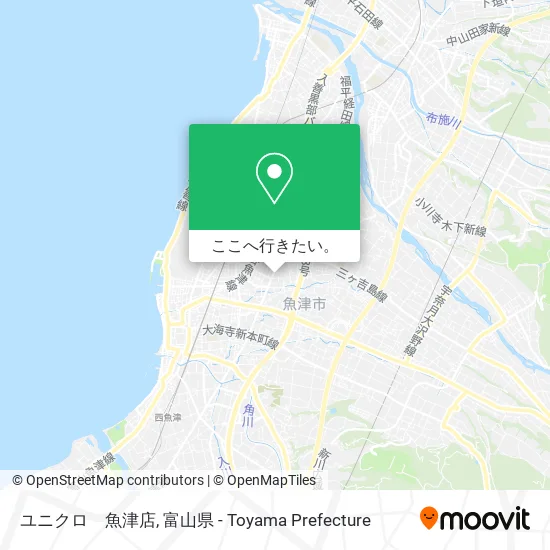ユニクロ　魚津店地図