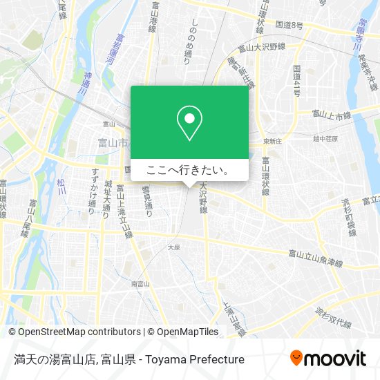 満天の湯富山店地図