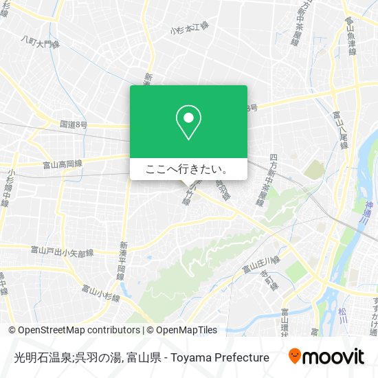 光明石温泉;呉羽の湯地図