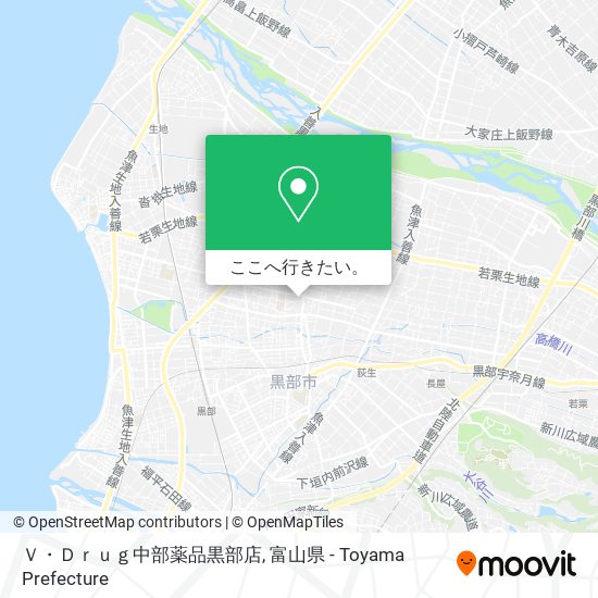 Ｖ・Ｄｒｕｇ中部薬品黒部店地図