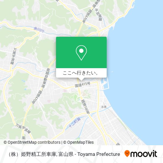 （株）姫野精工所車庫地図