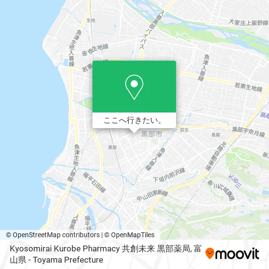 Kyosomirai Kurobe Pharmacy 共創未来 黒部薬局地図