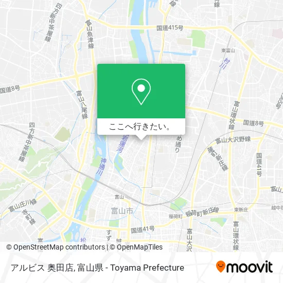 アルビス 奥田店地図