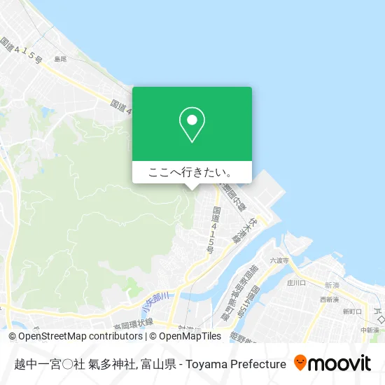 越中一宮〇社 氣多神社地図