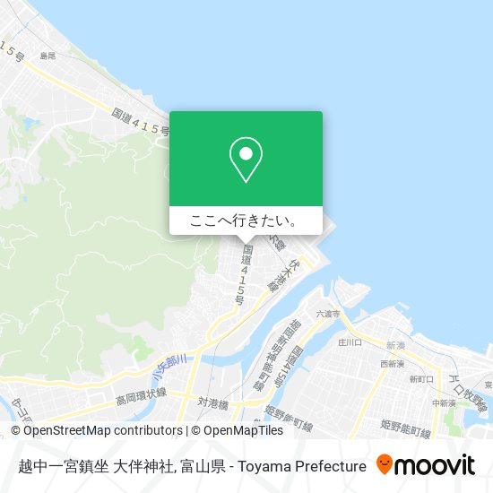 越中一宮鎮坐 大伴神社地図