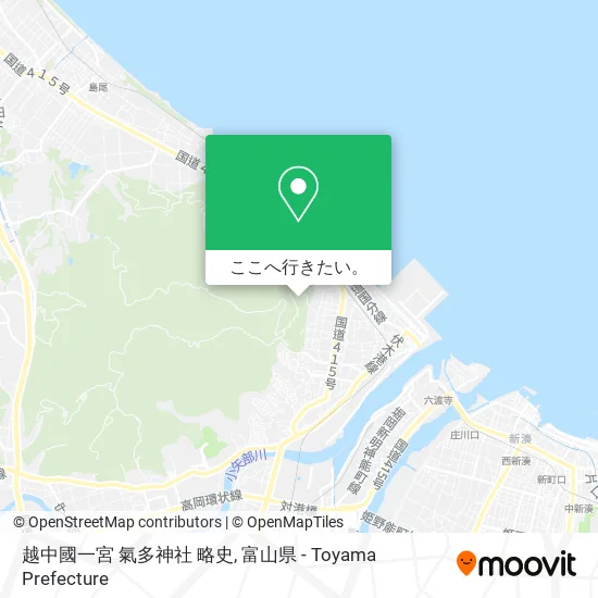 越中國一宮 氣多神社 略史地図