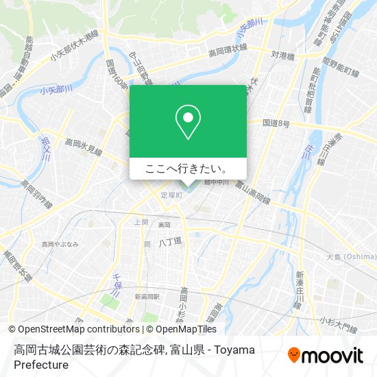高岡古城公園芸術の森記念碑地図