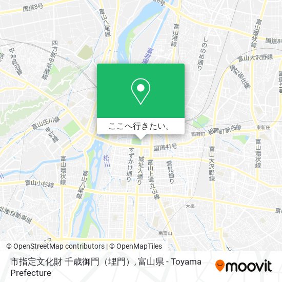 市指定文化財 千歳御門（埋門）地図