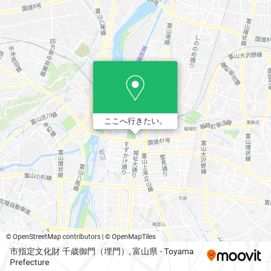 市指定文化財 千歳御門（埋門）地図