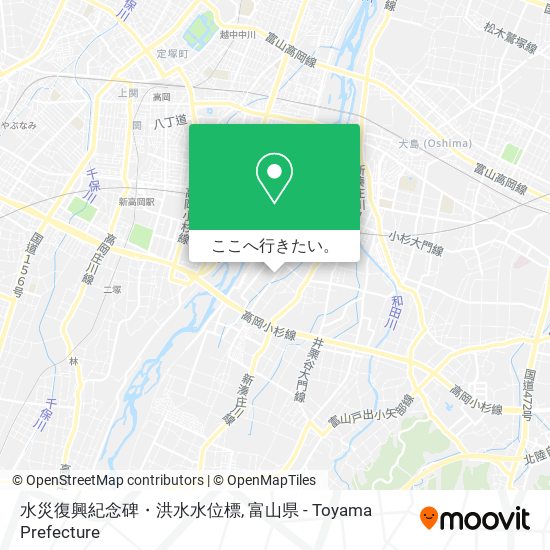 水災復興紀念碑・洪水水位標地図