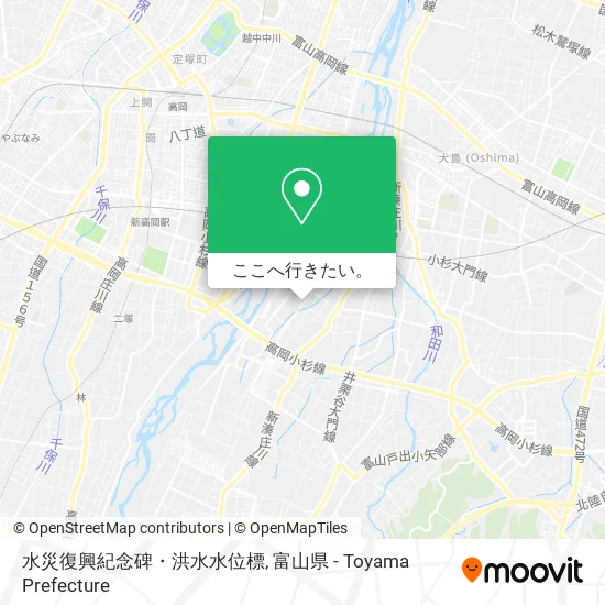 水災復興紀念碑・洪水水位標地図