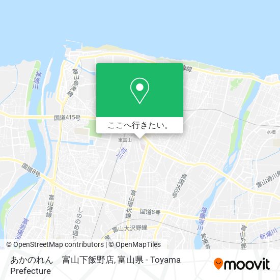 あかのれん　富山下飯野店地図