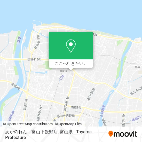あかのれん　富山下飯野店地図