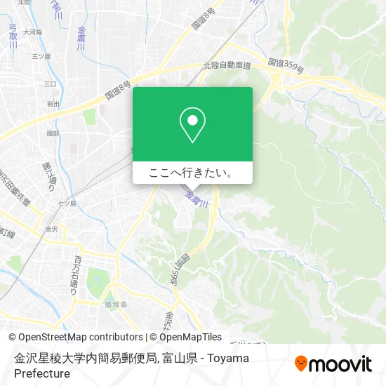 金沢星稜大学内簡易郵便局地図