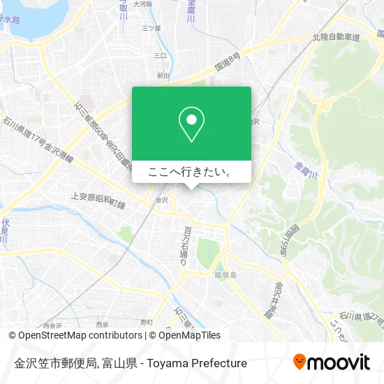 金沢笠市郵便局地図
