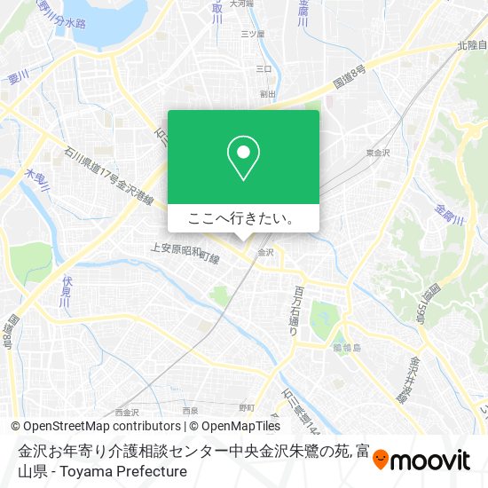 金沢お年寄り介護相談センター中央金沢朱鷺の苑地図