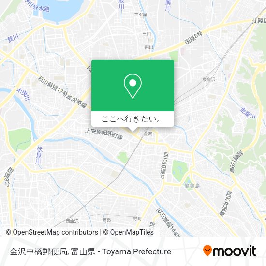 金沢中橋郵便局地図