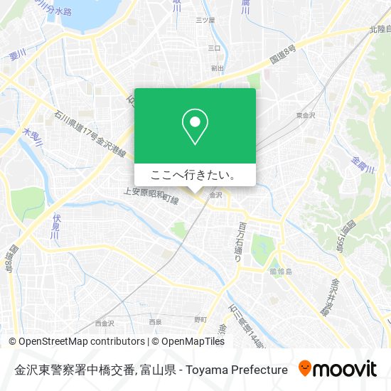 金沢東警察署中橋交番地図