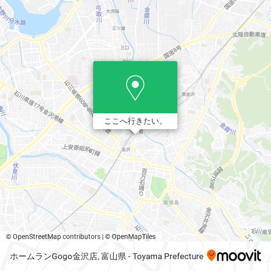 ホームランGogo金沢店地図