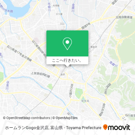 ホームランGogo金沢店地図