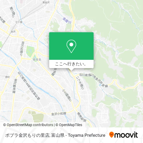 ポプラ金沢もりの里店地図