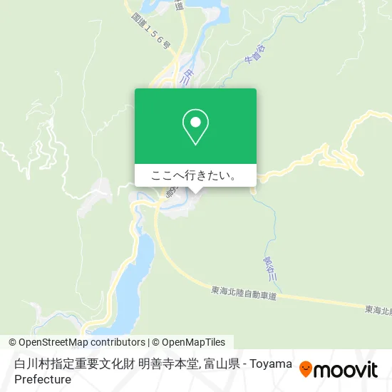 白川村指定重要文化財 明善寺本堂地図