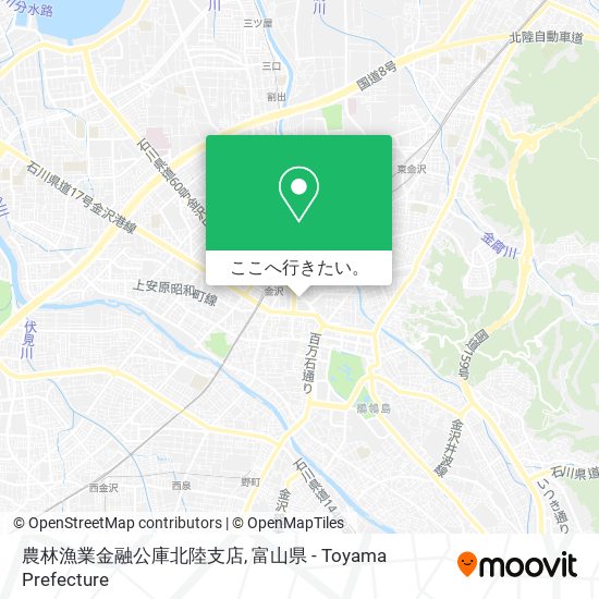 農林漁業金融公庫北陸支店地図
