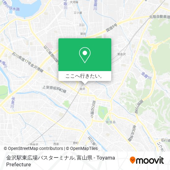 金沢駅東広場バスターミナル地図