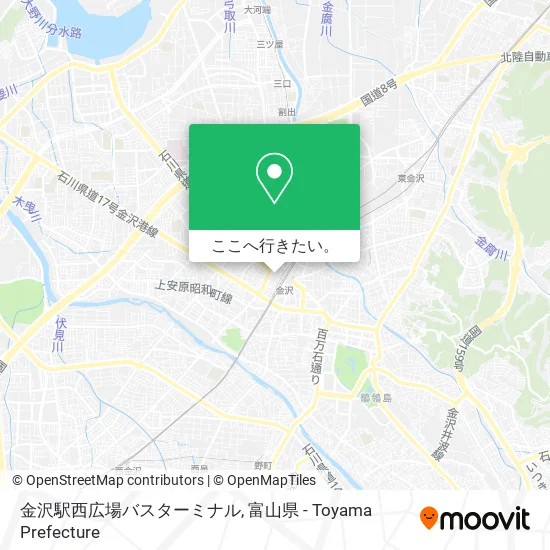 金沢駅西広場バスターミナル地図